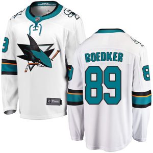 Herren San Jose Sharks Eishockey Trikot Mikkel Boedker #89 Breakaway Weiß Fanatics Branded Auswärts